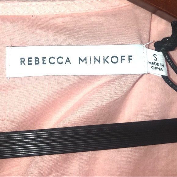 Rebecca Minkoff Pink Ilana Short Flutter Sleeve Crochet Trim Tiered Mini Dress - Picture 12 of 14